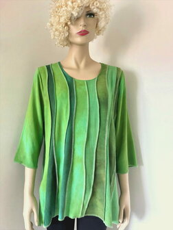 Blouse  golvende banen groen - Liz