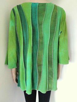 Blouse  golvende banen groen - Liz