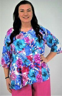 Blouse Dallas - blauw roze