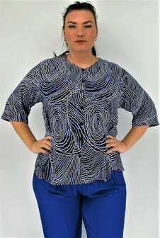 Blouse Dallas - blauw wit