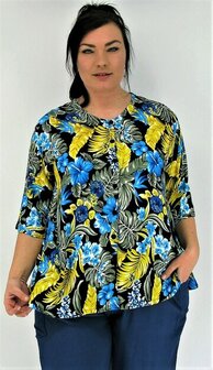 Blouse Dallas - geel blauw