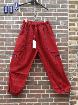 Broek katoen bies rood
