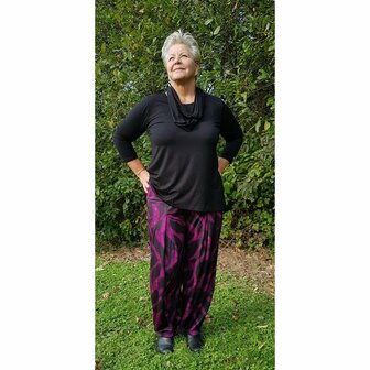 Broek Lia zwart - fuchsia