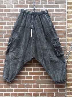 Harembroek zakken antraciet stonewash 