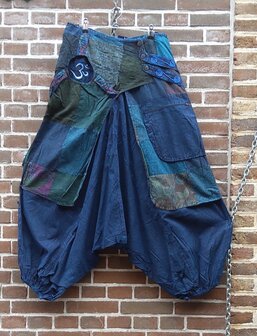 Harembroek &#039;rokje&#039; blauw patch