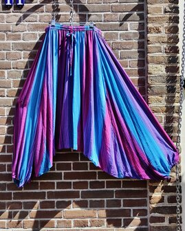 Harembroek NC viscose paars blauw streep