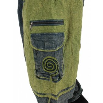 Harembroek zakken stonewash zwart/ blauw