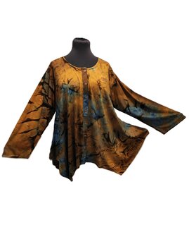 Shirt wizard tiedye bruin blauw