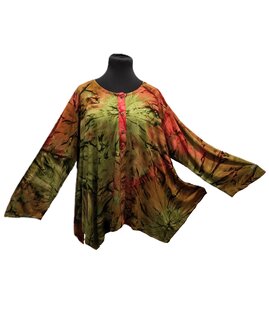 Shirt wizard tiedye groen oranje