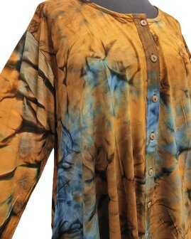 Shirt wizard tiedye bruin blauw