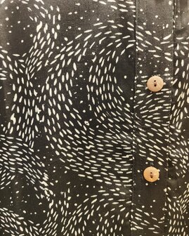 Blouse wizard batik zwart wit