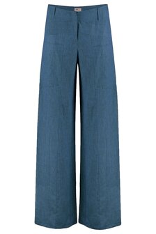 Triangle broek linnen stretch jeansblauw