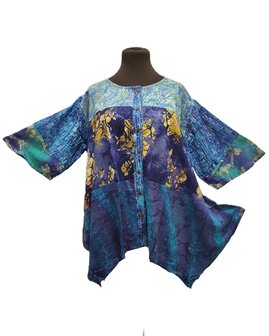 Blouse wizard batik patch blauw 2