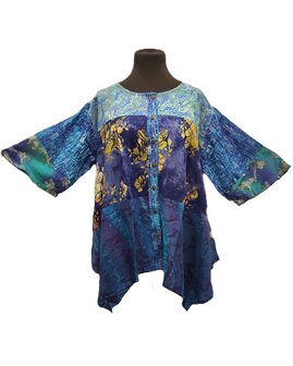 Blouse wizard batik patch blauw 2