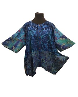 Blouse wizard batik patch blauw 3
