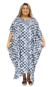 Kaftan wit grijs