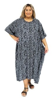 Kaftan zwart wit