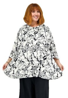 Blouse Emma wit zwart 