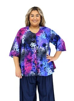 Blouse Dallas - blauw roze