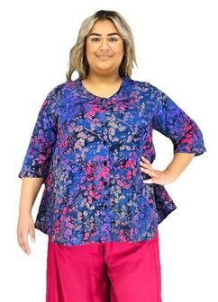 Blouse Dallas - blauw roze 2