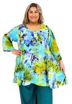 Tuniek Claire XL - turquoise lime multi