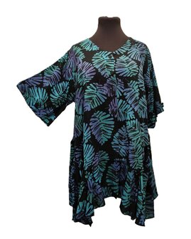 Blouse b148 batik paars blauw