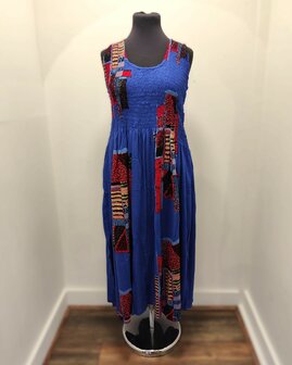 Jurk Kareta - blauw rood
