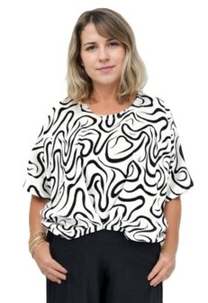 Shirt Millie - wit zwart