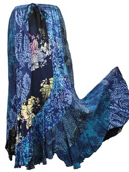 Rok banen batik blauw