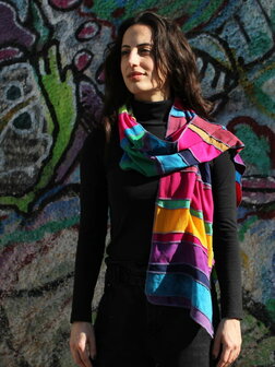 Sjaal viscose vrolijke multi kleur