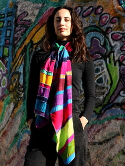 Sjaal viscose vrolijke multi kleur