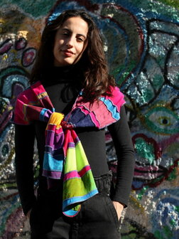 Sjaal viscose vrolijke multi kleur