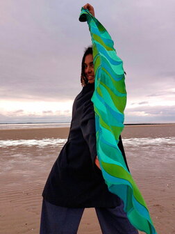 Sjaal viscose bladen groen