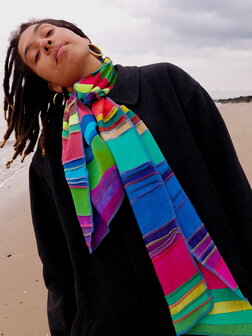 Sjaal viscose regenboog multi banen