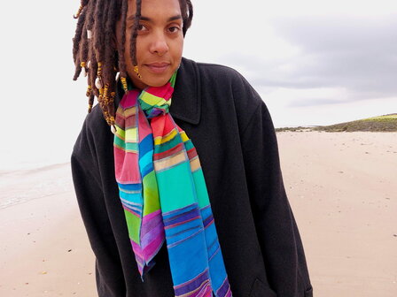 Sjaal viscose regenboog multi banen