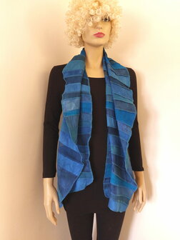 Zijden sjaal - groen blauw grijs - Liz