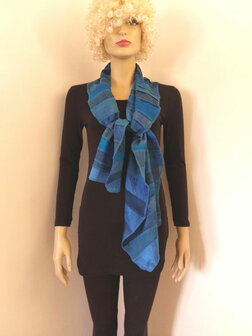 Zijden sjaal - groen blauw grijs - Liz