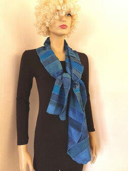 Zijden sjaal - groen blauw grijs - Liz