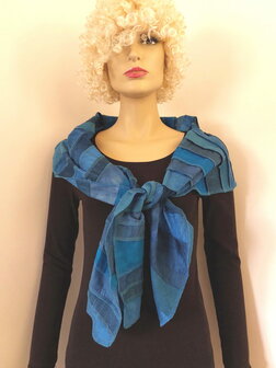 Zijden sjaal - groen blauw grijs - Liz