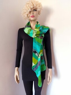 Sjaal viscose combi groen