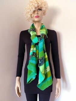 Sjaal viscose combi groen