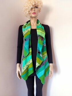 Sjaal viscose combi groen
