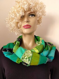 Sjaal viscose combi groen