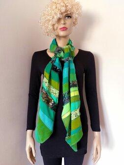 Sjaal viscose combi groen