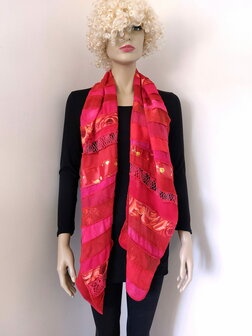 Sjaal viscose combi rood