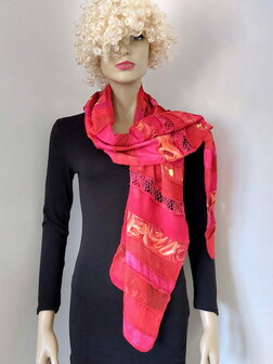 Sjaal viscose combi rood