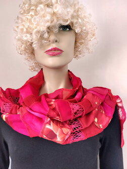 Sjaal viscose combi rood