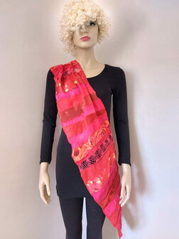 Sjaal viscose combi rood