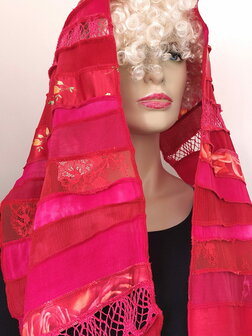 Sjaal viscose combi rood
