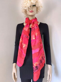 Sjaal viscose combi rood